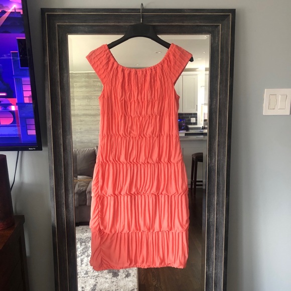 Peach/Pink Ruffle Dress - Picture 4 of 5